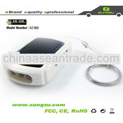 Keychain mini Solar mobile Charger with LED electric torch for promotional gift