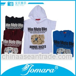 cartoon printing kids quality tshirts with hooded