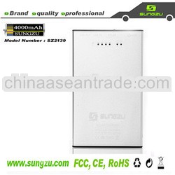 factory high quality Solar power bank Charger 4000mAh with CE,FCC,RoHS