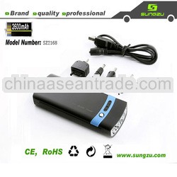 high quality backup power supply device solar charger 2600mah with LED light