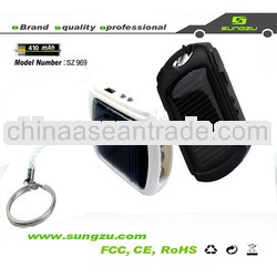 promotional gift Keychain mini Solar Charger with LED flashlight