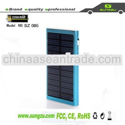 the cost-effective solar charger 2200mah with LED flashlight