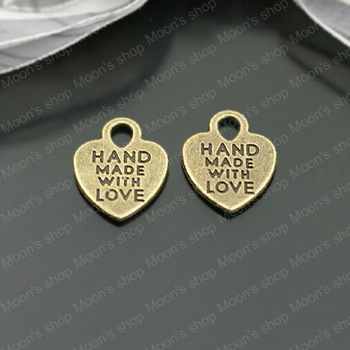 (26615)Fashion Jewelry Findings,Accessories,charm,pendant,Alloy Antique Bronze 15*12MM Handmade Hear