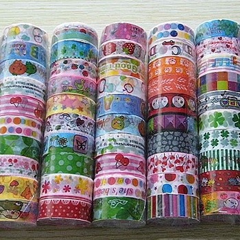 [FORREST SHOP] Free Shipping Cute Cartoon Adhesive Washi Masking Tape DIY Sticker 100 pieces/lot hig