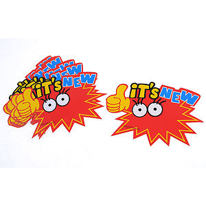 10 Pcs Supermarket Cartoon Head Printed Pop Price Tags Sale Cards Red Yellow
