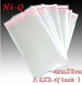 1000pcs Clear Mini Small plastic bags for jewelry 4x6cm Self Adhesive Seal OPP Package bag 1.6x2.4in