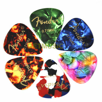 100pcs/lot mix color celluloid guitar pick with logo printing 0.71mm