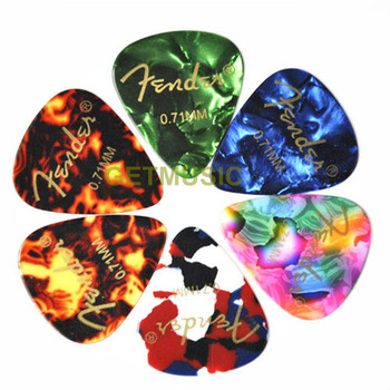 100pcs/lot mix color celluloid guitar pick with logo printing 0.71mm