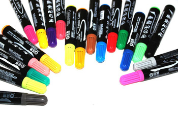 10PCS/LOT Coarse head cloth colored drawing pen pigment textile fiber hand painting t-shirt silk fab