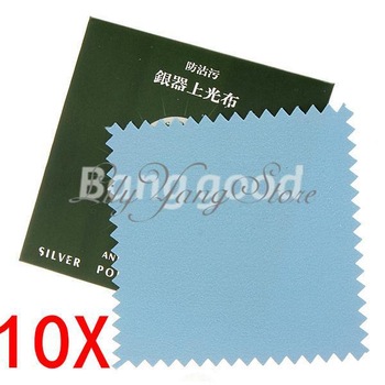10pcs Anti-Tarnish Silver Polishing Cloth Cleaner Platinum Jewelry Findings Cleaning 82x82mm