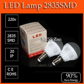 10pcs/lot LED bulb lamp e14 4W 5W 6W 7W high power light  energy saving smd 2835 AC220V 230V Cold wh