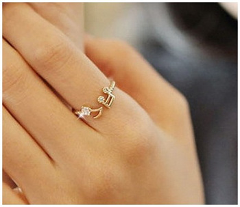 1289 Punk Music Standard Rings with Crystal.