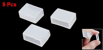 12mm Width Silicone Waterproof LED Strip Light End Cap w 4 Hole 5 Pcs