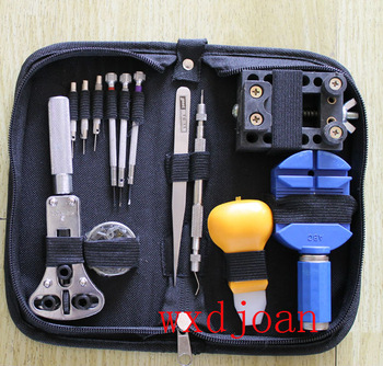 13PC Watch Repair Tool Kit Case Opener Link Remover Spring Bar Screwdriver Punch