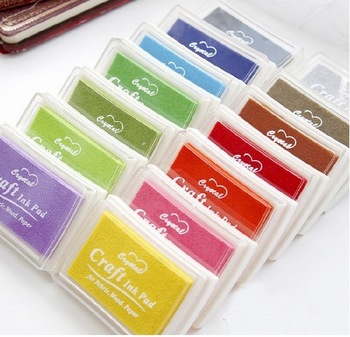 15 color/set stationery Creative Cute Colorful Cartoon Ink pad Ink stamp pad waterproof Inkpad DIY p