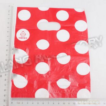 180pcs/lot Free Shipping New White dots  Rectangle Red Bags Plastic Gift Cute Dot Carrier Packing Ba