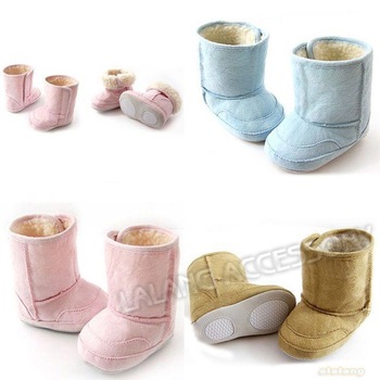 1pc Hotsale Baby Boy Girl Infants Kids Toddler Winter Warm Cotton Shoes Snow Boots Bottom Prewalkers