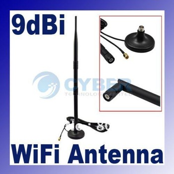 2.4GHz 9dBi WIFI wireless Antenna Omni Indoor directional with extended cable RP-SMA Plug Magnet Bas
