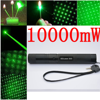 2-in1 10000mw Free shipping High power laser pen green matches 5in1 Star pattern pointer lamp laser 