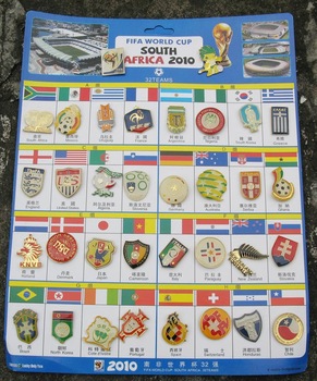 2010 FIFA World Cup South Africa Set of 34 pcs Metal Pins Football League Badges Soccer Teams Brooch