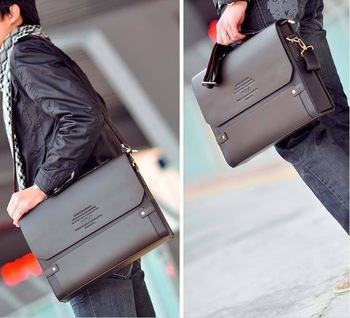 2013 HOT!!1pcs/Lot PJ Men's Shoulder Messenger Briefcase Leather Bag , messenger bag B092