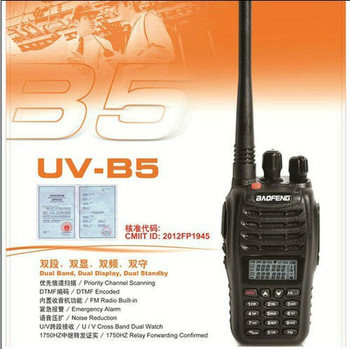 2013 Newest  two way radio Baofeng Dual Band walkie talkie UV-B5 VHF 136-174 & UHF 400-470MHz 5W