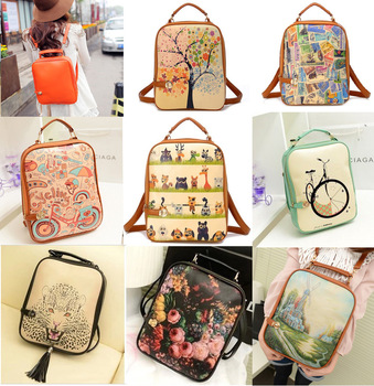 2013 candy color vintage backpack fashion student school bag fashion women's handbag bag