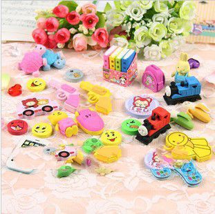 2013 new design stationery sets cute lovely eraser stationery Cartoon Animal mini rubber eraser crea