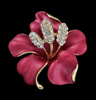 2013new arrival rhinestone crystal lily flower brooch for wedding bridal top quality brooch min $15