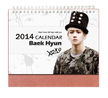 2014 K-pop new EXO EXO-K BAEKHYUN Desk Calendar