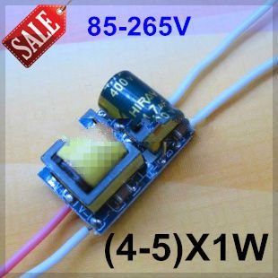 20pcs/lot, 4-5X1W led driver, 85-265V input 4*1W 5*1W LED inside driver, 4W 5W high power led lamp p