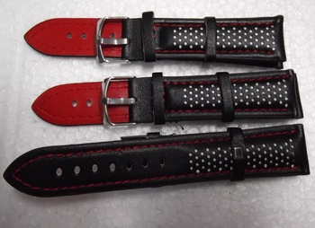 22mm Leather Watch Strap Band Steel  Pick Size Color