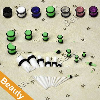 23 Pc Ear Taper+ PLUG Kit 14G-00G 1.6mm-10mm Gauges Expander Set Stretchers  9188