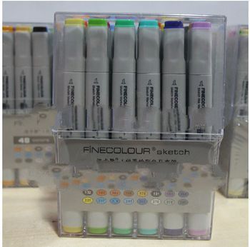 24 color Free Shipping EF100 24 manga Finecolour Sketch Marker pen gift cheaper than Copic Marker Ar