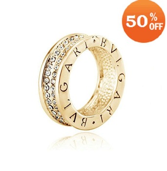 2551 Sale 18K Gold Plated rhinestone austrian crystal Ring fashion wedding crystal jewelry for men w