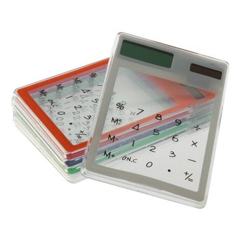2pcs 8 Digits Slim Ultrathin Transparent solar Calculator wholesale Dropshipping