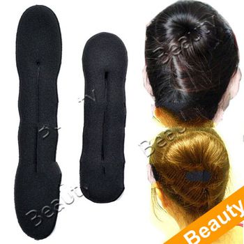 2pcs L + S Styling Magic Sponge Hair Plate Bun Ring Maker Twist Tool  2780