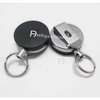 3 PCS 40mm Metal Reels Retractable ID Card Holder Badge(Black&Silver) approx 1.5"