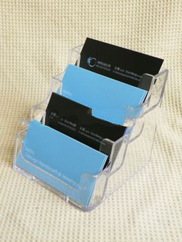 4 steps Acrylic Clear Business Cards Stand Holder Tiers Free shipping