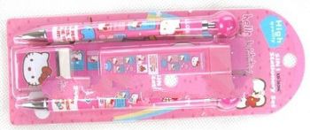 5 in 1 Hello Kitty stationery 12 set (ballpoint pen+pencil+ruler+pencil lead+eraser)
