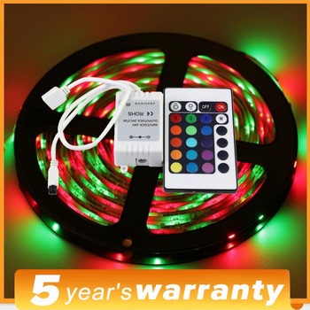 5M RGB LED Strip 3528 SMD 60 Leds/M None-Waterproof Strip light With 24 Keys IR Controller Diode LED