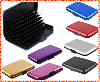 5pcs New Waterproof Aluminum Metal Wallet Purse Business ID Credit Card Case Holder With 7 Pockets D