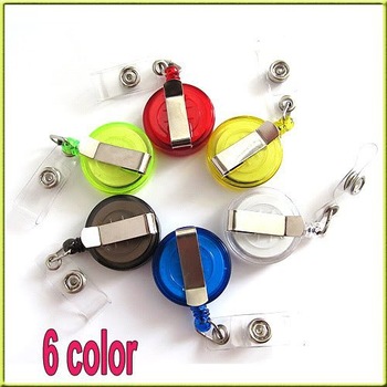 6 Pcs/pack Retractable Ski Pass ID Card Badge Holder Key Chain Reels With Metal Clip[99085]