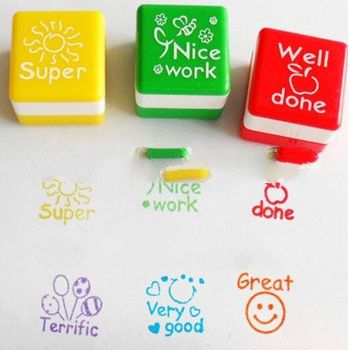 6pcs/set Teachers Stampers Self Inking Praise Reward Stamps Motivation Sticker School[99777]