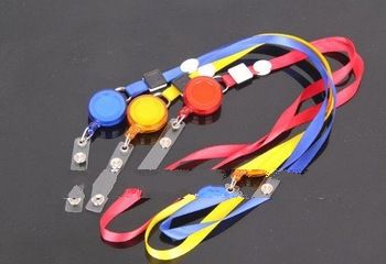8 color Neck Strap tag lanyard+Badge reel ID Card Cell Phone key Round  Clip-On Retractable ID Pass 