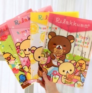 A609 korea stationery relaxed bear fresh a4 folder gluing paper bags
