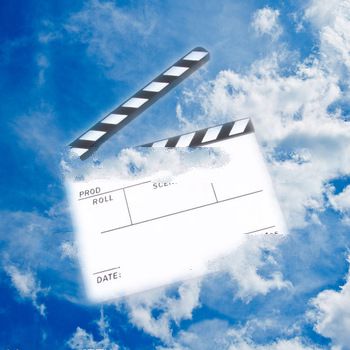 Acrylic Hollywood Drama Director Movie Film Clap Clapper Board Slate White