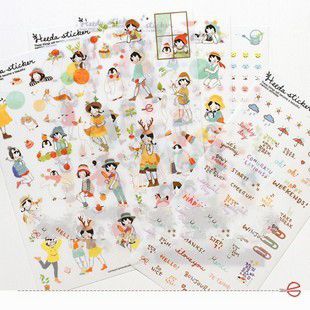 All goods are $5 (1 Lot = 12 pcs ) DIY Scrapbook Paper Sweet girls Album Stickers Decoration Party S