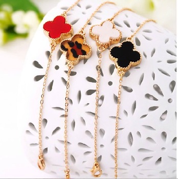 B037T  Cheap Jewelry  Accessories four leaf clover heart bracelet anklets  bracelets for women whole