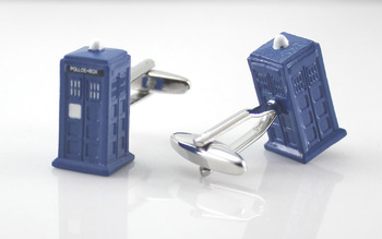 BBC Doctor Who cuff-link delicate Tardis sleeve button free shipping